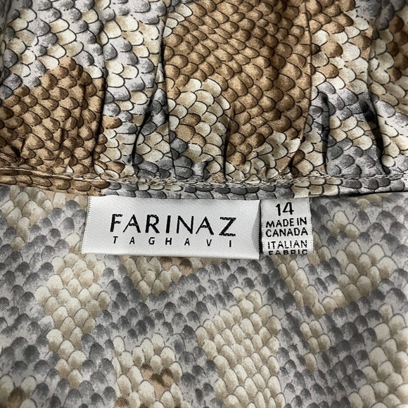 Farinaz Taghavi Snake Print Ruffled Collar Blouse - Picture 8 of 9